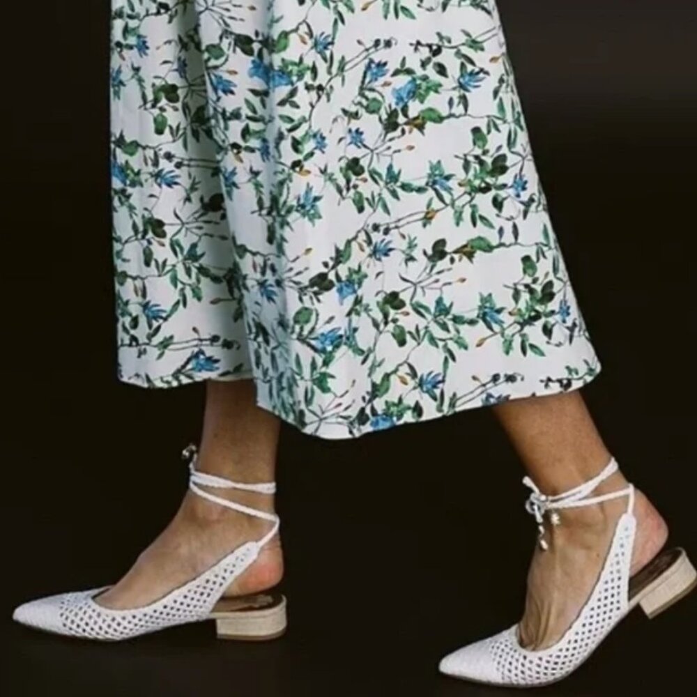 Antonio Melani x Jennifer Sumko White Lace Up Flat Sling Back Size 8.5 - Picture 9 of 9